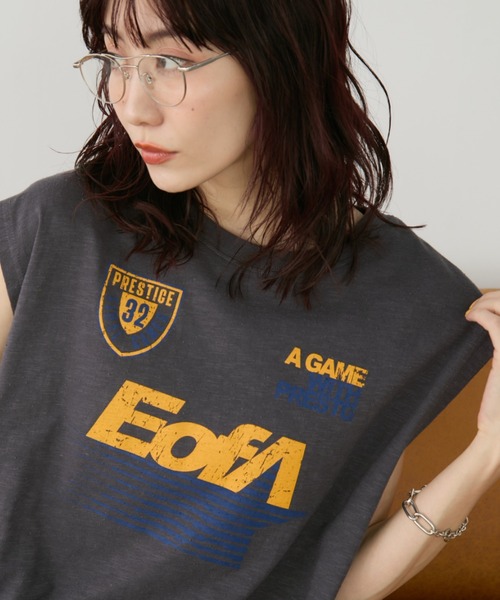 Auntie Rosa Holiday（アンティローザホリデー）の「ヴィンテージライクユニフォームTEE（Tシャツ/カットソー・レディース・ナチュラル/チャコールグレー・FREE）」の11枚目の写真