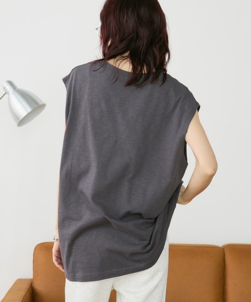 Auntie Rosa Holiday（アンティローザホリデー）の「ヴィンテージライクユニフォームTEE（Tシャツ/カットソー・レディース・ナチュラル/チャコールグレー・FREE）」の6枚目の写真