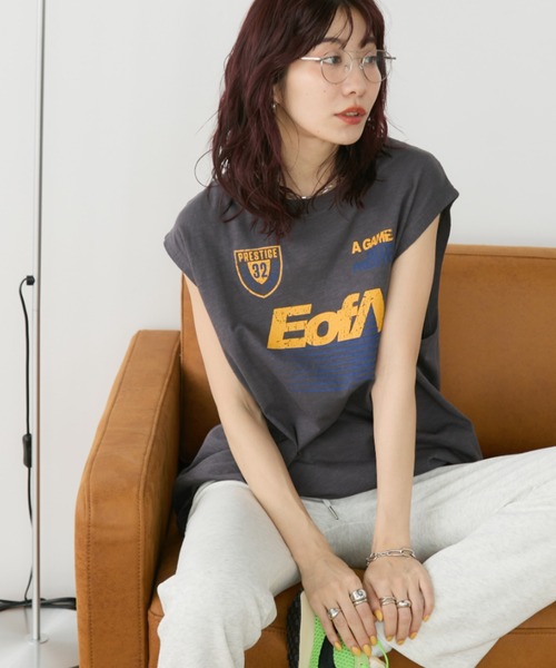 Auntie Rosa Holiday（アンティローザホリデー）の「ヴィンテージライクユニフォームTEE（Tシャツ/カットソー・レディース・ナチュラル/チャコールグレー・FREE）」の13枚目の写真
