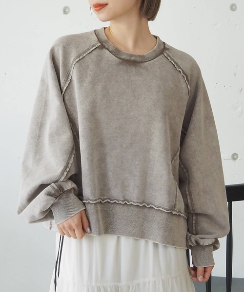 ヴィンテージ加工ラグランスウェット