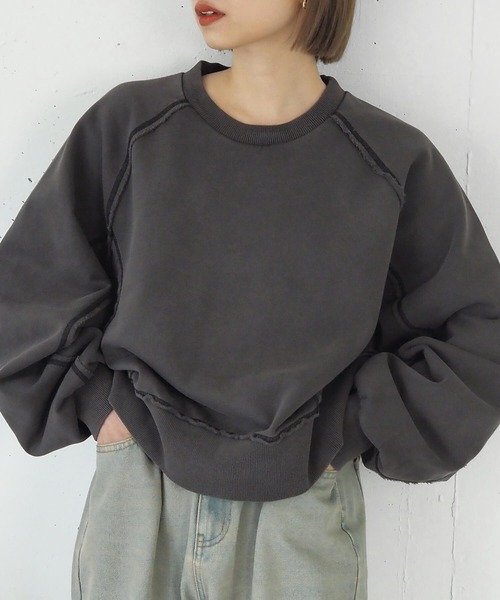 ヴィンテージ加工ラグランスウェット