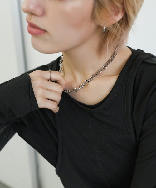 select MOCA（セレクトモカ）の「アンカーチェーンネックレス（ネックレス・レディース・シルバー・FREE）」の3枚目の写真