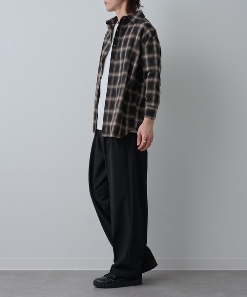 COLONY 2139（コロニートゥーワンスリーナイン）の「シルキーオンブレチェックシャツ7分袖（シャツ/ブラウス・メンズ・ブラック/ブラウン・LARGE/MEDIUM）」の15枚目の写真