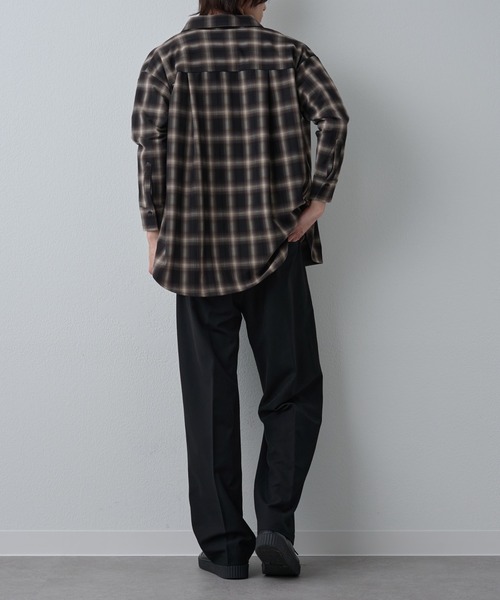 COLONY 2139（コロニートゥーワンスリーナイン）の「シルキーオンブレチェックシャツ7分袖（シャツ/ブラウス・メンズ・ブラック/ブラウン・LARGE/MEDIUM）」の16枚目の写真