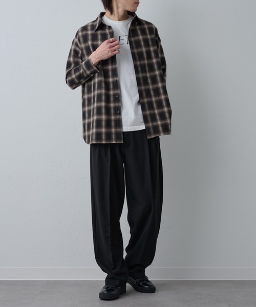 COLONY 2139（コロニートゥーワンスリーナイン）の「シルキーオンブレチェックシャツ7分袖（シャツ/ブラウス・メンズ・ブラック/ブラウン・LARGE/MEDIUM）」の18枚目の写真