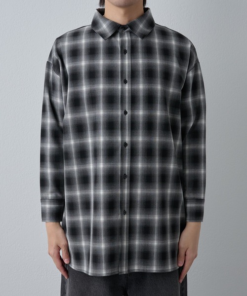 COLONY 2139（コロニートゥーワンスリーナイン）の「シルキーオンブレチェックシャツ7分袖（シャツ/ブラウス・メンズ・ブラック/ブラウン・LARGE/MEDIUM）」の19枚目の写真