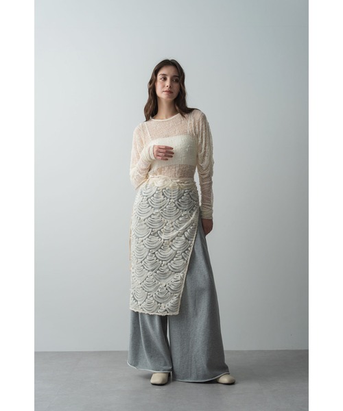 Limue（リミュ）の「チュール刺繍スカート（スカート・レディース・アイボリー/ブラック・FREE）」の16枚目の写真