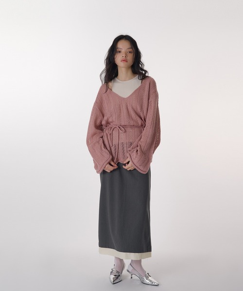 SET ITEM / セットアイテム】openwork knit & tank top / 透かし