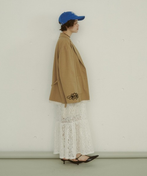 MIRROR STOKE（ミラーストーク）の「【ZOZO限定／追加】EMBROIDERY JACKET/エンブロイダリージャケット（テーラードジャケット・レディース・キャメル/ブラック・MEDIUM）」の5枚目の写真