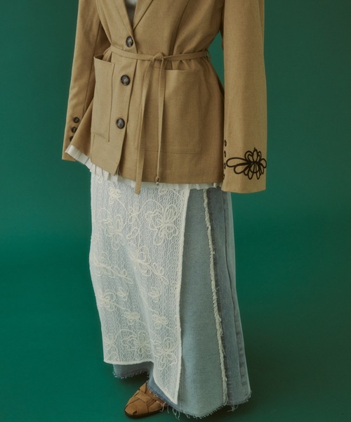 MIRROR STOKE（ミラーストーク）の「【ZOZO限定／追加】EMBROIDERY JACKET/エンブロイダリージャケット（テーラードジャケット・レディース・キャメル/ブラック・MEDIUM）」の16枚目の写真