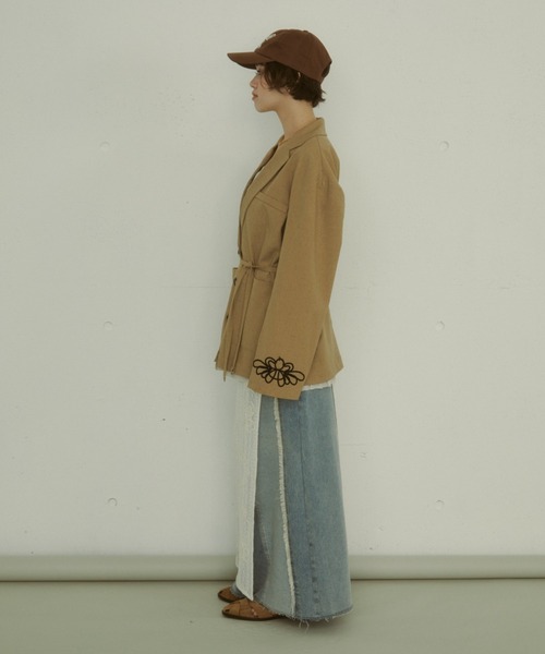 MIRROR STOKE（ミラーストーク）の「【ZOZO限定／追加】EMBROIDERY JACKET/エンブロイダリージャケット（テーラードジャケット・レディース・キャメル/ブラック・MEDIUM）」の19枚目の写真