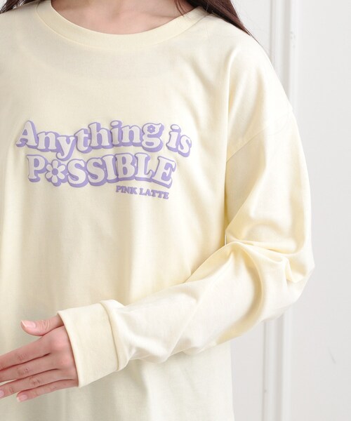 PINK-latte(ピンクラテ)の「ロゴ発砲プリントロンT(Tシャツ/カットソー・キッズ・ライトブルー/ブラック/オフホワイト/イエロー・15 /13/14/16)」の9枚目の写真