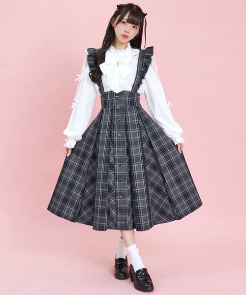 Secret Honey（シークレットハニー）の「マチ付きスカート（スカート・レディース・ブラック/チェック/ブルー・MEDIUM）」の9枚目の写真