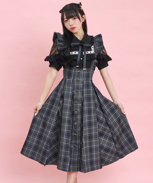 Secret Honey（シークレットハニー）の「マチ付きスカート（スカート・レディース・ブラック/チェック/ブルー・MEDIUM）」の14枚目の写真