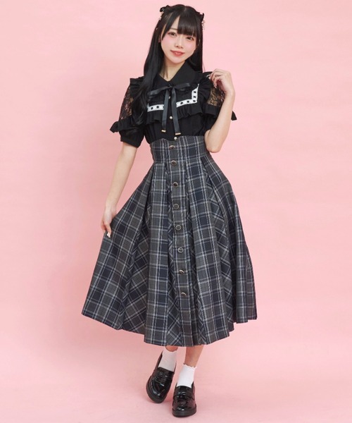 Secret Honey（シークレットハニー）の「マチ付きスカート（スカート・レディース・ブラック/チェック/ブルー・MEDIUM）」の13枚目の写真