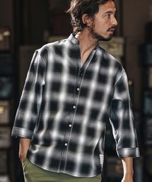 wjk reluxe(_uWF[P[bNX)ms5988-check hook no collar 3-4 sleeve shirts 7`FbNVc(Vc/uEX)