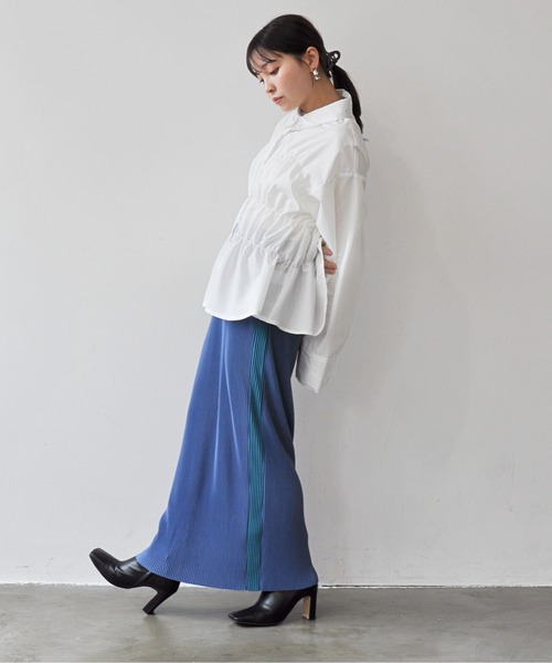 Meli rich(メリーリッチ)の「ブロードシャーリングシャツ(シャツ/ブラウス・レディース・オフホワイト/ブルー/イエロー・FREE)」の20枚目の写真