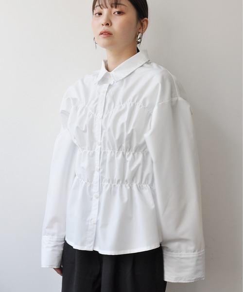 Meli rich(メリーリッチ)の「ブロードシャーリングシャツ(シャツ/ブラウス・レディース・オフホワイト/ブルー/イエロー・FREE)」の21枚目の写真