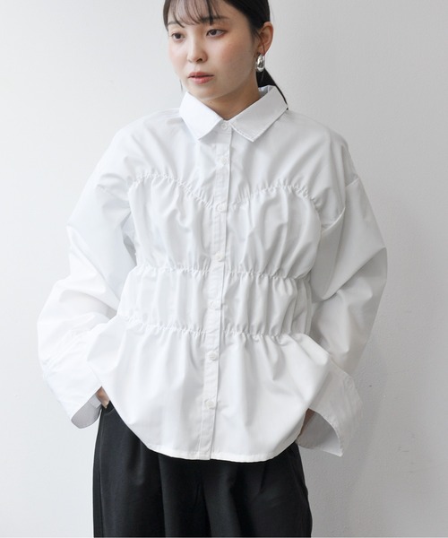 Meli rich(メリーリッチ)の「ブロードシャーリングシャツ(シャツ/ブラウス・レディース・オフホワイト/ブルー/イエロー・FREE)」の22枚目の写真