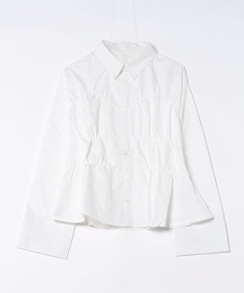 Meli rich(メリーリッチ)の「ブロードシャーリングシャツ(シャツ/ブラウス・レディース・オフホワイト/ブルー/イエロー・FREE)」の4枚目の写真