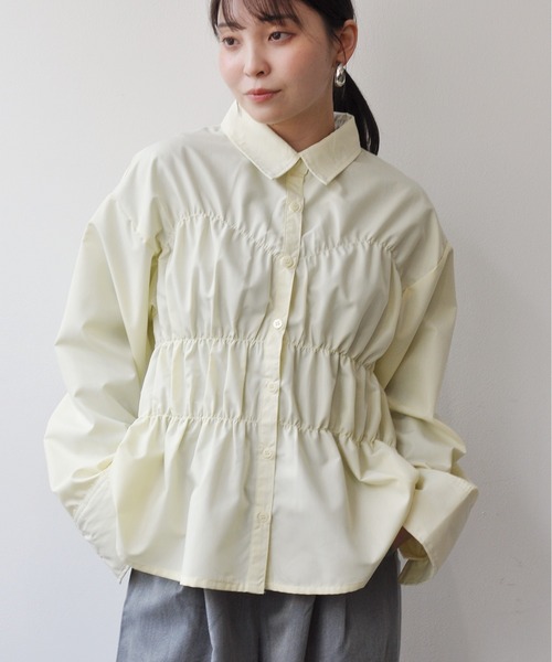Meli rich(メリーリッチ)の「ブロードシャーリングシャツ(シャツ/ブラウス・レディース・オフホワイト/ブルー/イエロー・FREE)」の10枚目の写真