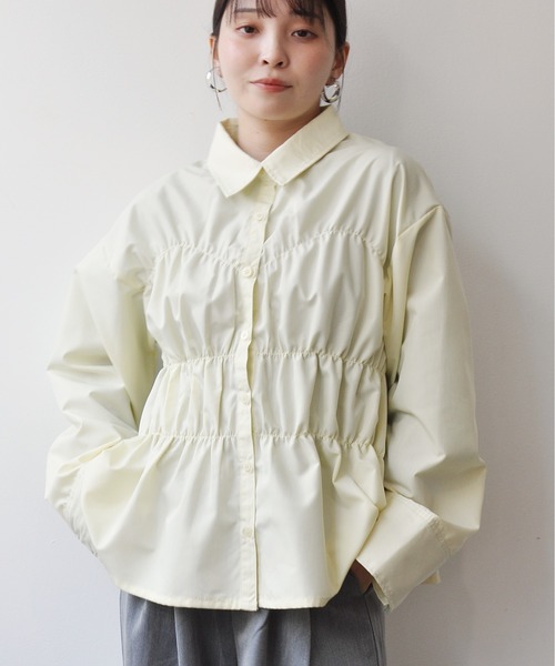Meli rich(メリーリッチ)の「ブロードシャーリングシャツ(シャツ/ブラウス・レディース・オフホワイト/ブルー/イエロー・FREE)」の11枚目の写真