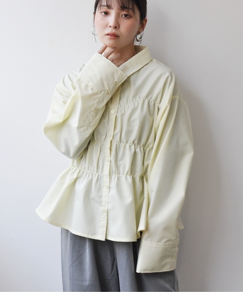 Meli rich(メリーリッチ)の「ブロードシャーリングシャツ(シャツ/ブラウス・レディース・オフホワイト/ブルー/イエロー・FREE)」の13枚目の写真