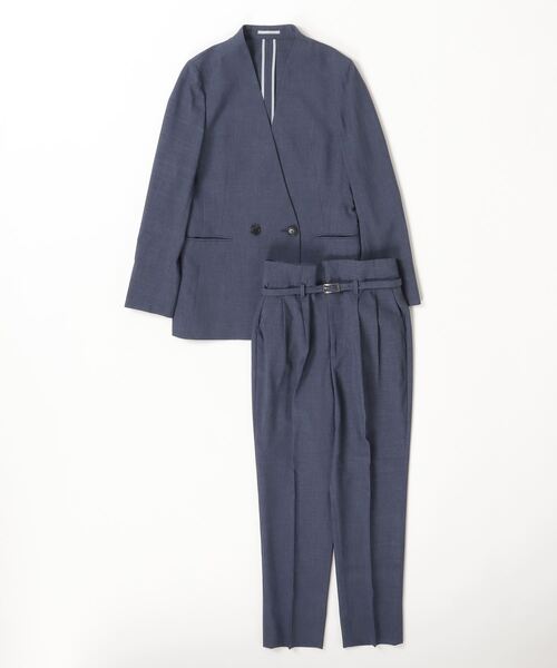 スーツセレクトパンツスーツセットアップノーカラーアンコンストレッチS