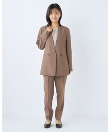【スーツセレクト】SUIT SELECT セット ブラウン SUIT SELECT セットアップ 春夏「RBC」3釦段返りスーツ 2タック