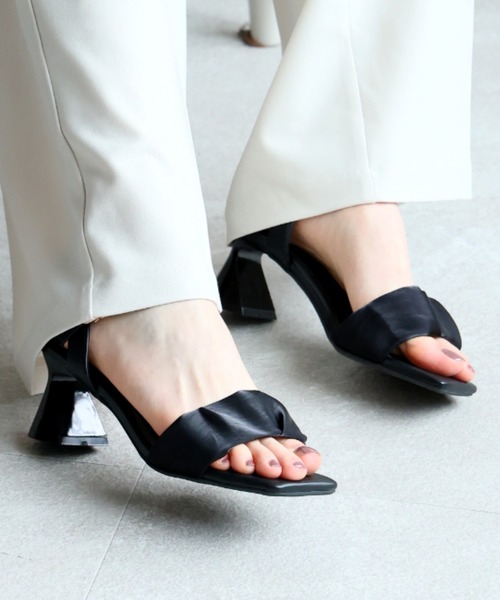 セール】 *スリム メッシュ ストラップ サンダル 22.5〜25.5cm