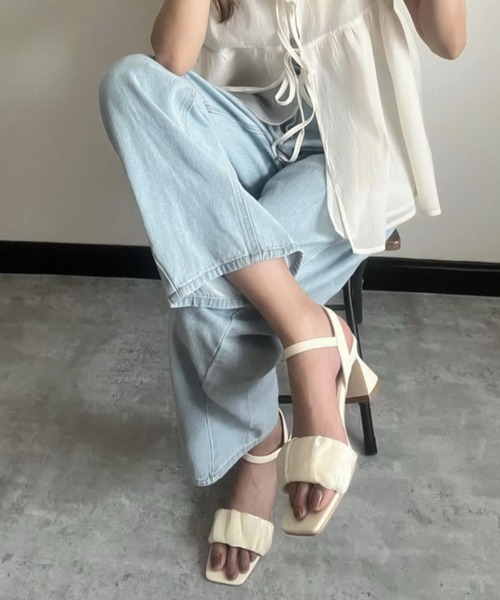 セール】 *スリム メッシュ ストラップ サンダル 22.5〜25.5cm