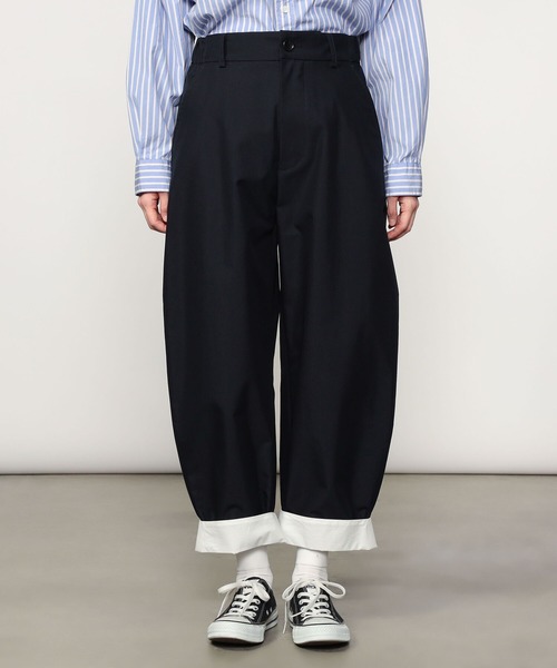 nicholson&nicholson（ニコルソンアンドニコルソン）の「nicholson & nicholson | コットンナイロン オーバルパンツ WOMEN（その他パンツ・レディース・ネイビー・38）」の11枚目の写真