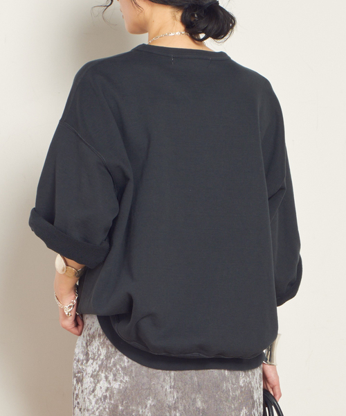 R JUBILEE(アールジュビリー)の「【R JUBILEE/アール ジュビリー】別注 ハーフスリーブスウェット(LYNCHBURG)(スウェット・レディース・ブラック系その他・FREE)」の3枚目の写真