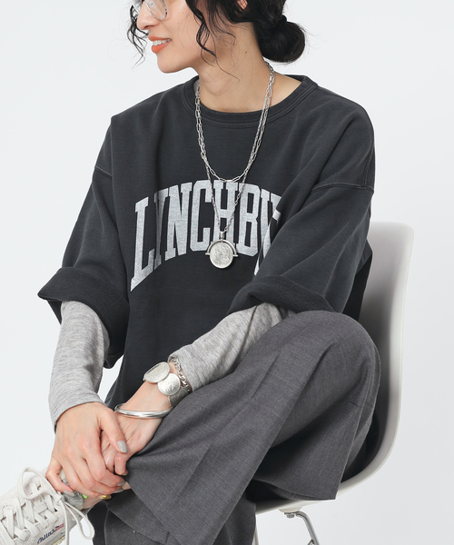 R JUBILEE(アールジュビリー)の「【R JUBILEE/アール ジュビリー】別注 ハーフスリーブスウェット(LYNCHBURG)(スウェット・レディース・ブラック系その他・FREE)」の7枚目の写真