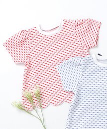 apres les cours | 【ジュニア対応】スカラップハートジャガード半袖Tシャツ(Tシャツ/カットソー)