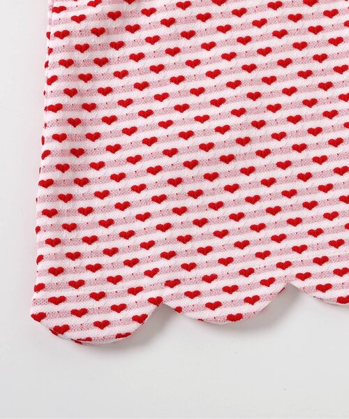 apres les cours（アプレレクール）の「【ジュニア対応】スカラップハートジャガード半袖Tシャツ（Tシャツ/カットソー・キッズ・レッド/サックスブルー・90/140/130/80/120/110/100）」の12枚目の写真