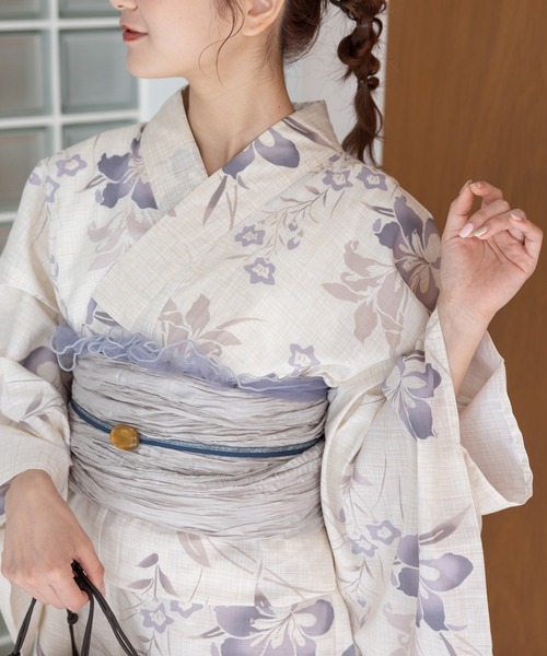 ゆかた館グレース（ユカタカングレース）の「こだわり浴衣５点セット（浴衣・レディース・ライトグレー/ベージュ系2/グリーン系2/ブルー系3/エンジ/ネイビー系3/グリーン系1/オレンジ系/イエロー系/ネイビー系1/ネイビー系2/ブラウン系/ベージュ系1/ブルー系1・MEDIUM/SMALL）」の19枚目の写真