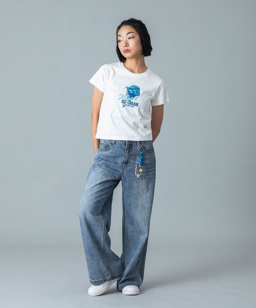 X-girl(エックスガール)の「WAIST ADJUST DENIM PANTS(デニムパンツ・レディース・ブラック/ライトインディゴブルー・M/XS/S)」の20枚目の写真