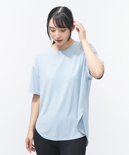 TIGORA（ティゴラ）の「ティゴラ TIGORA iCOOL 遮熱UV チュニックTシャツ（Tシャツ/カットソー・レディース・ペールイエロー/ライラック/ブラック/ダークグレー/ライトグレー/サックスブルー・S/M/L/XL）」の4枚目の写真