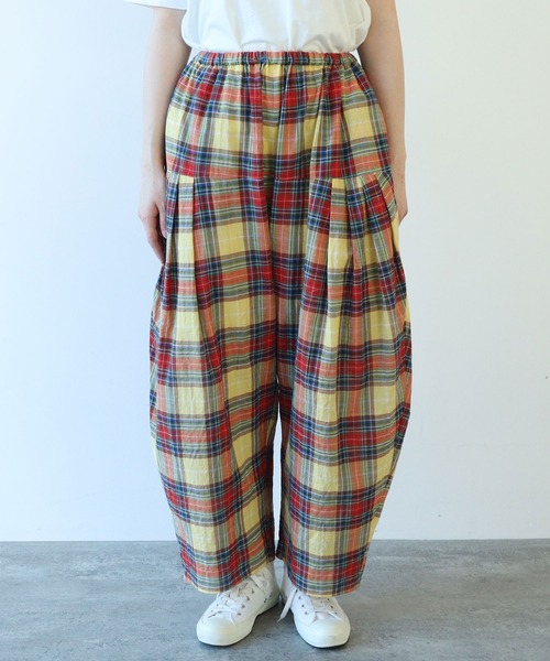 極美品！ビュルデサボン gingham balloon バルーンパンツ フリー 極美品！ビュルデサボン gingham balloon バルーンパンツ フリー