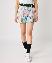 LOUDMOUTH/ラウドマウス ゴルフウェア ブランド ロゴ エコ メッシュ キュロット風 ショートパンツ 吸汗速乾 UVカット 接触冷感 遮熱 ストレッチ リサイクル糸