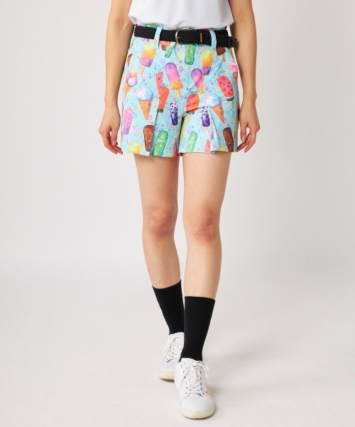 Loudmouth（ラウドマウス）の「LOUDMOUTH/ラウドマウス ゴルフウェア ブランド ロゴ エコ メッシュ キュロット風 ショートパンツ 吸汗速乾 UVカット 接触冷感 遮熱 ストレッチ リサイクル糸（その他パンツ・レディース・その他1/その他2/その他3/その他4・M/L/LL）」の3枚目の写真