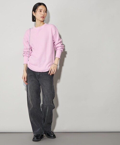 CITEN(シテン)の「<CITEN>エッセンシャルワッフルロンT(Tシャツ/カットソー・レディース・ダークグレー/ライトグレー/ピンク/オフホワイト・FREE)」の6枚目の写真