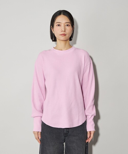 CITEN(シテン)の「<CITEN>エッセンシャルワッフルロンT(Tシャツ/カットソー・レディース・ダークグレー/ライトグレー/ピンク/オフホワイト・FREE)」の7枚目の写真