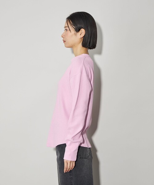 CITEN(シテン)の「<CITEN>エッセンシャルワッフルロンT(Tシャツ/カットソー・レディース・ダークグレー/ライトグレー/ピンク/オフホワイト・FREE)」の8枚目の写真