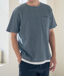 【雑誌MonoMax5月号掲載】メランジワッフルポケ付きフェイクTシャツ