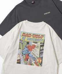 MARVEL（マーベル）の「Disney ディズニー MARVEL マーベル スパイダーマン・キャプテンアメリカ オーバーサイズ ピグメント風 ヴィンテージ加工 半袖Tシャツ レディース メンズ（Tシャツ/カットソー）」