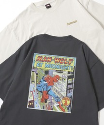 MARVEL（マーベル）の「Disney/ディズニー MARVEL/マーベル スパイダーマン･キャプテンアメリカ オーバーサイズ ピグメント風 ヴィンテージ加工 半袖Tシャツ/レディース メンズ（Tシャツ/カットソー）」