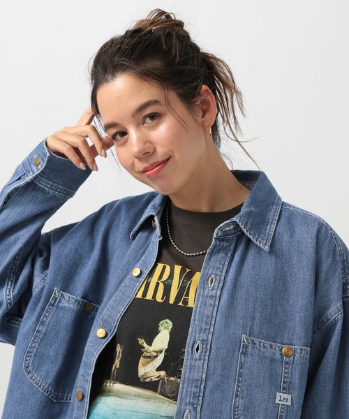 Lee（リー）の「【Lee(リー)】別注デニムショートシャツ（シャツ/ブラウス・レディース・インディゴブルー/サックスブルー・FREE）」の8枚目の写真