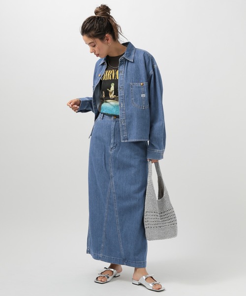 Lee（リー）の「【Lee(リー)】別注デニムショートシャツ（シャツ/ブラウス・レディース・インディゴブルー/サックスブルー・FREE）」の9枚目の写真